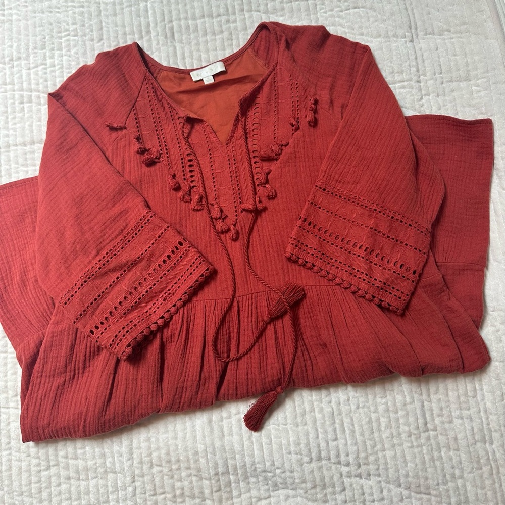 Women's Anthropology eri + ali Red/Rust Boho Dress